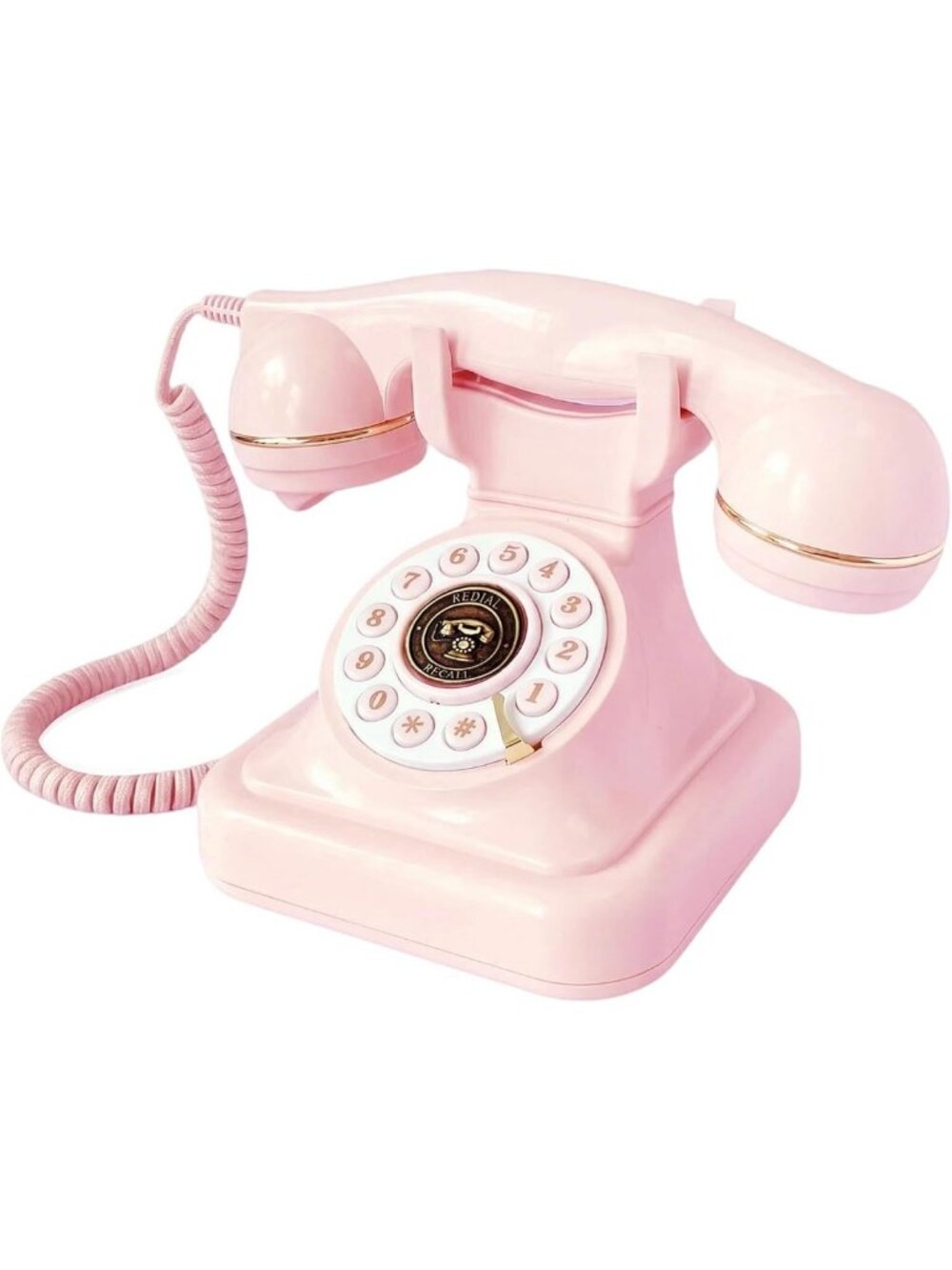 Vintage Pink Corded Telephone with Loud Ringer & Redial | Retro Home Decor Gift